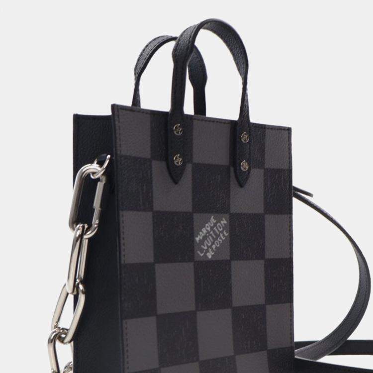 Pre Owned Louis Vuitton Sac Plat XS Damier Canvas Tote Bag