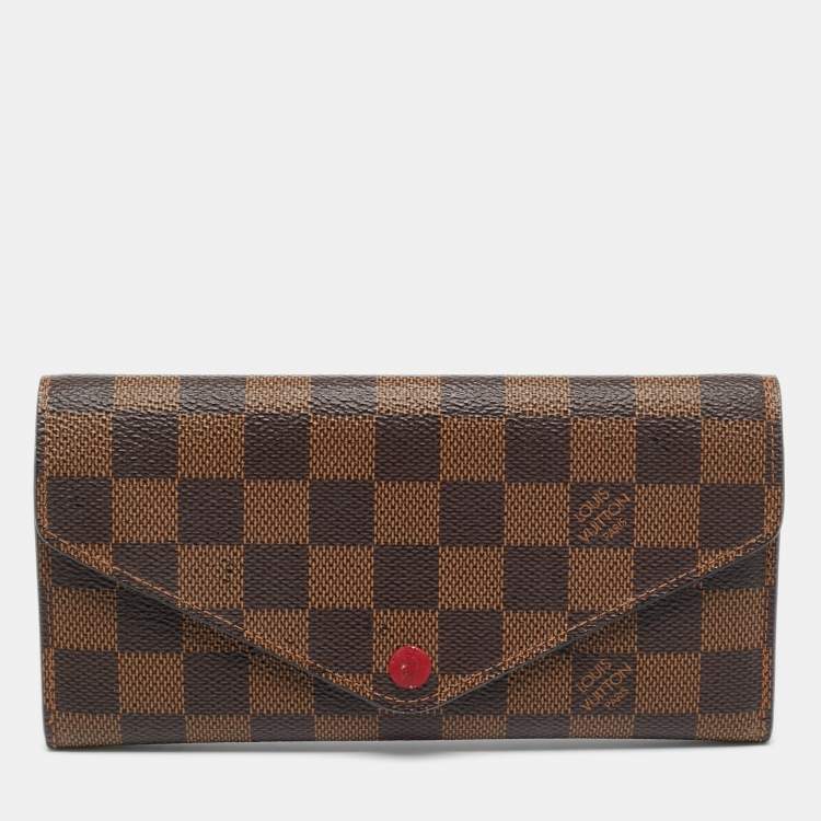 Pre Owned Louis Vuitton Red Monogram Canvas  Josephine Wallet