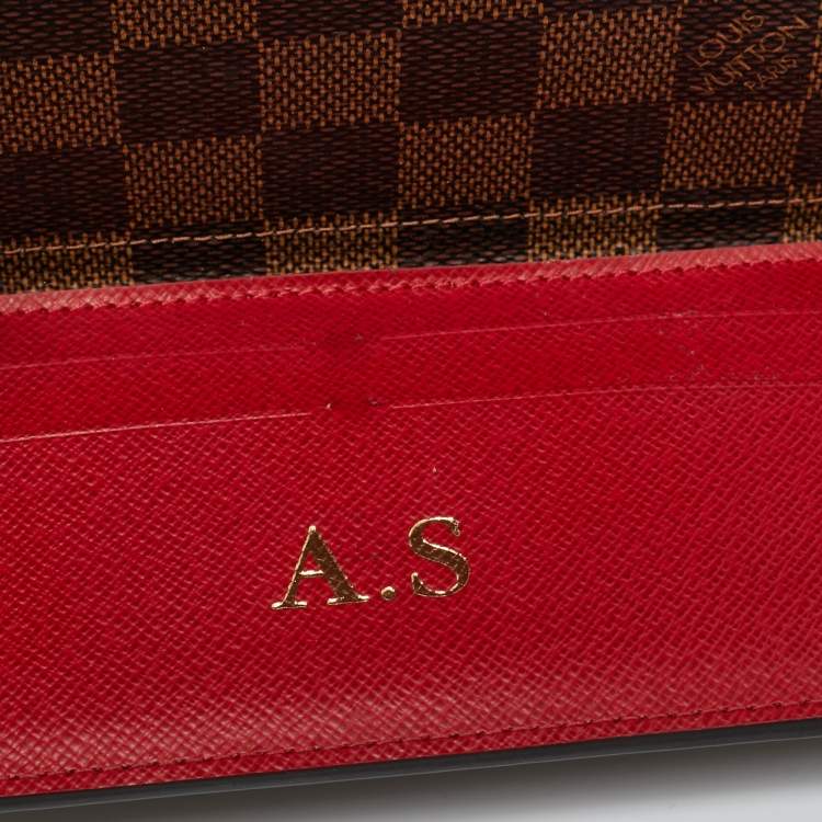 Pre Owned Louis Vuitton Red Monogram Canvas  Josephine Wallet