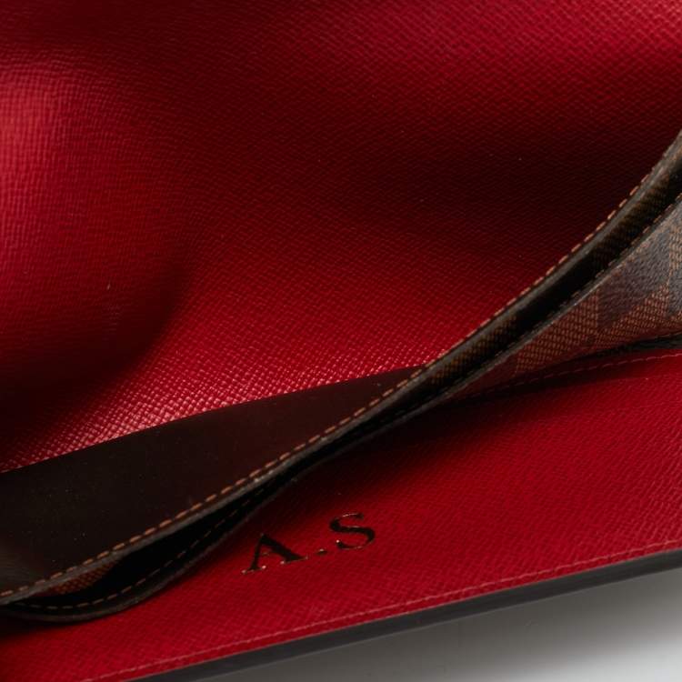 Pre Owned Louis Vuitton Red Monogram Canvas  Josephine Wallet