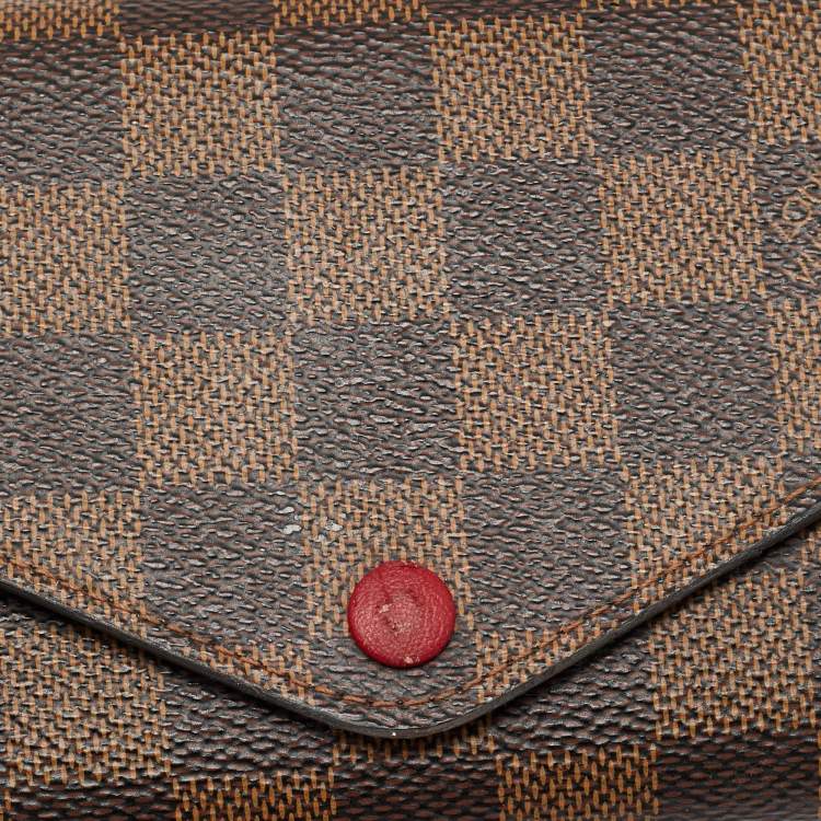 Pre Owned Louis Vuitton Red Monogram Canvas  Josephine Wallet