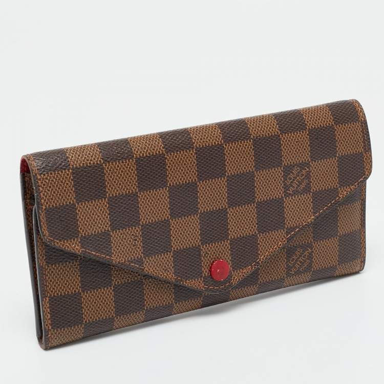 Pre Owned Louis Vuitton Red Monogram Canvas  Josephine Wallet