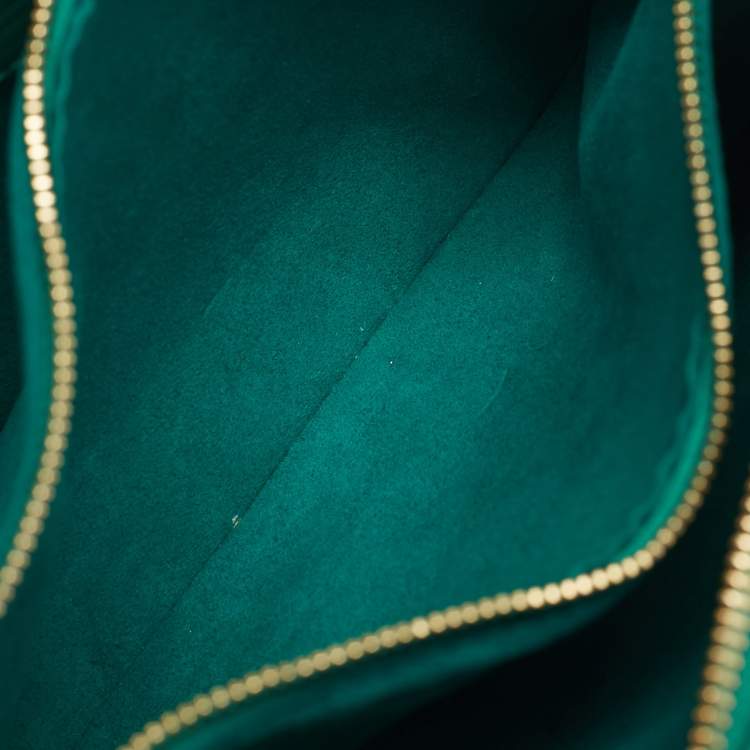 Pre Owned Louis Vuitton Green Monogram Embossed Leather Coussin BB Bag