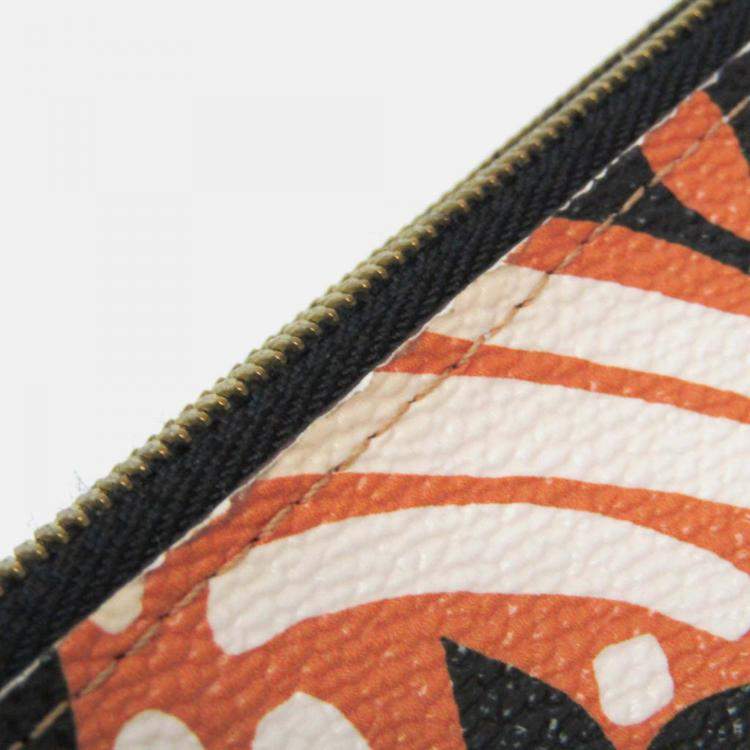 مملوكة مسبقًا Louis Vuitton Clafity Double Zip Pochette Black Brown White Coated Canvas Shoulder Bag