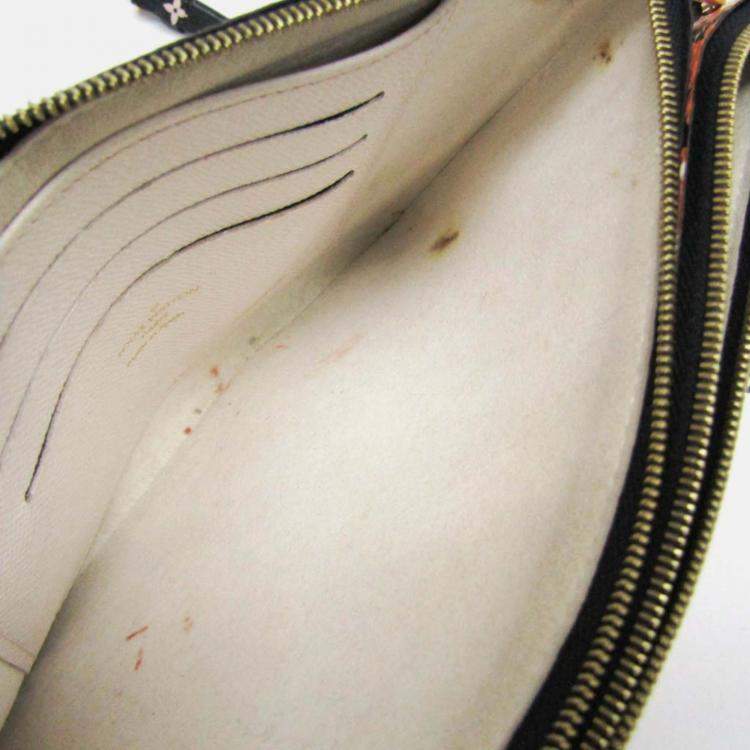 مملوكة مسبقًا Louis Vuitton Clafity Double Zip Pochette Black Brown White Coated Canvas Shoulder Bag