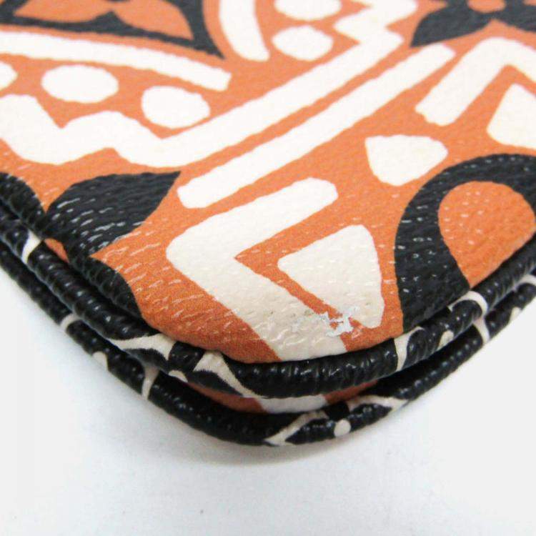 مملوكة مسبقًا Louis Vuitton Clafity Double Zip Pochette Black Brown White Coated Canvas Shoulder Bag