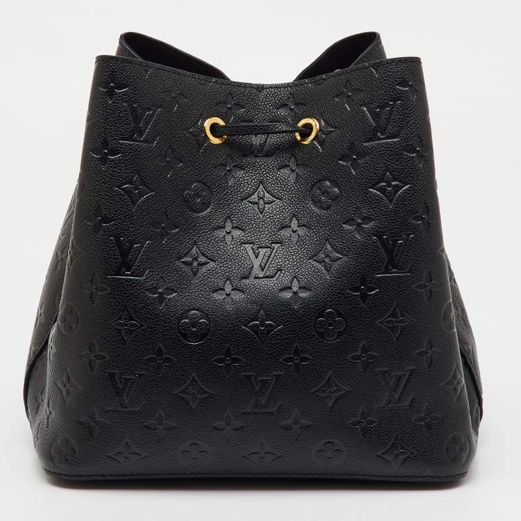 Pre Owned Louis Vuitton Black Monogram Empreinte Leather NeoNoe MM Bag