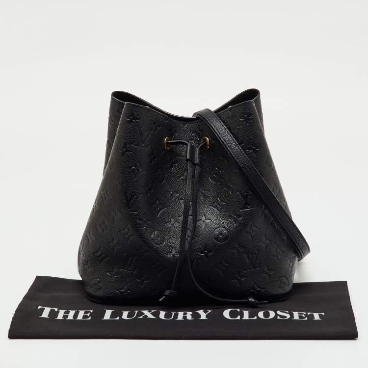 Pre Owned Louis Vuitton Black Monogram Empreinte Leather NeoNoe MM Bag