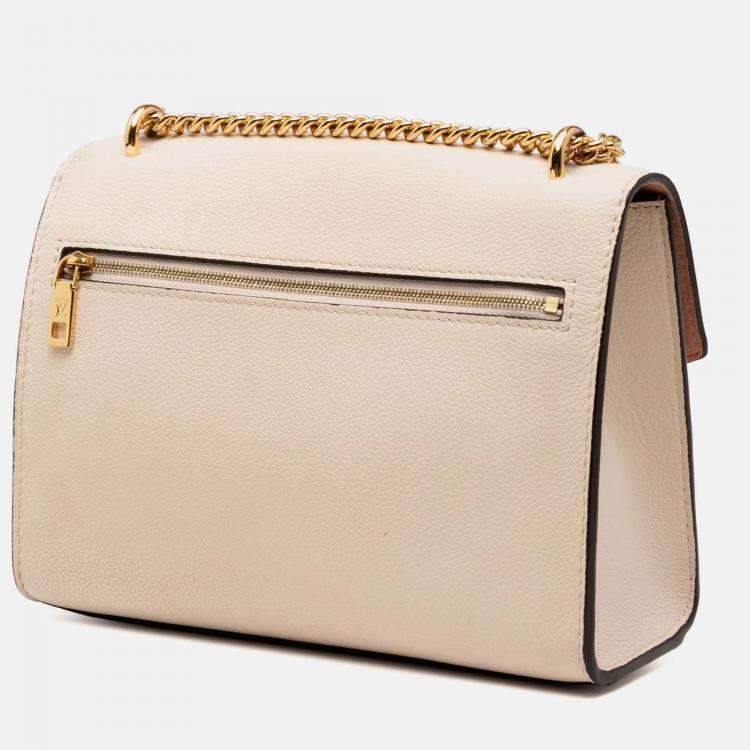 Pre Owned Louis Vuitton Beige Brown Bicolor Leather MyLockMe Chain BB