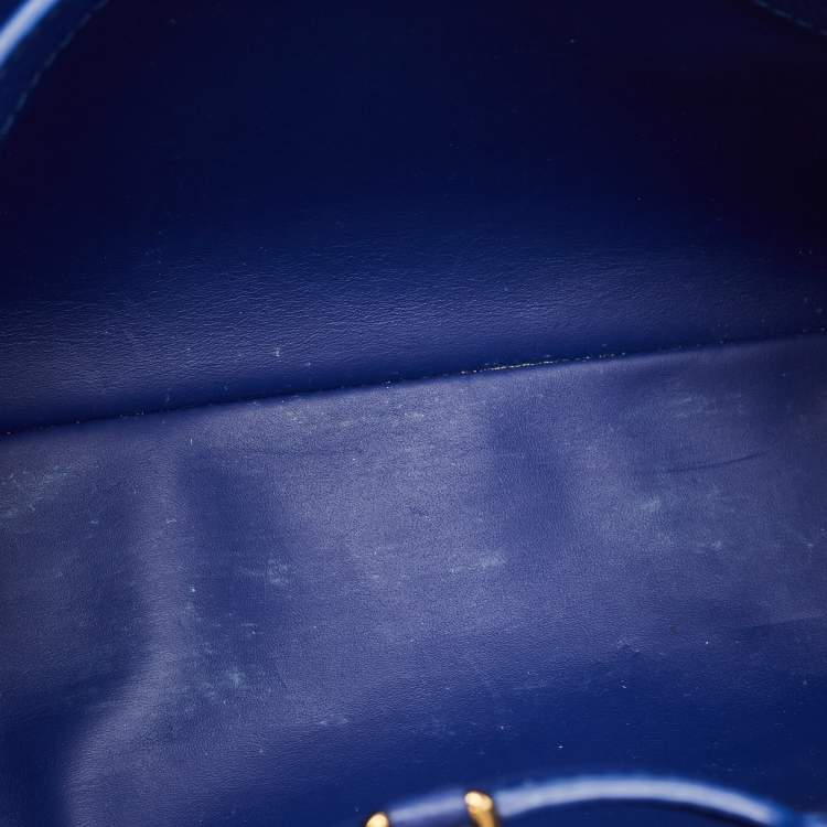 Pre Owned Louis Vuitton Blue Taurillon Leather Capucines MM Bag