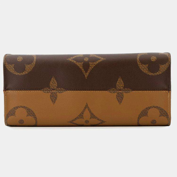 Pre Owned Louis Vuitton Onthego Red Monogram Monogram Reverse Canvas Monogram Giant Size Mm