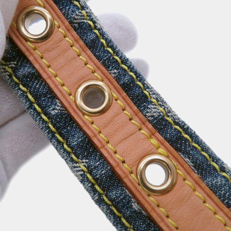 Pre Owned Louis Vuitton Bumbag Blue/Yellow Monogram Denim