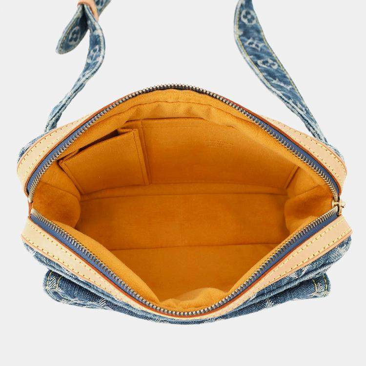 Pre Owned Louis Vuitton Bumbag Blue/Yellow Monogram Denim