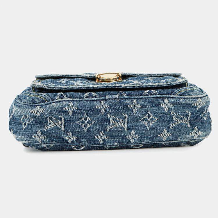 Pre Owned Louis Vuitton Bumbag Blue/Yellow Monogram Denim
