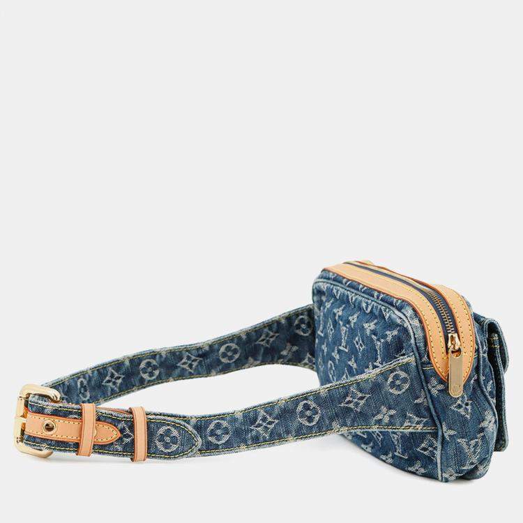 Pre Owned Louis Vuitton Bumbag Blue/Yellow Monogram Denim