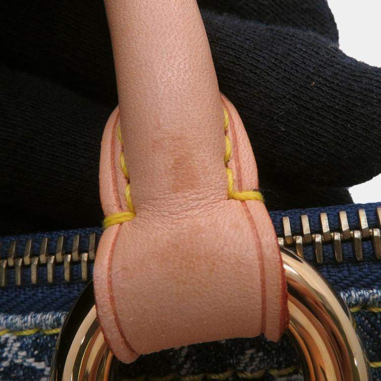 Pre Owned Louis Vuitton Neo Speedy Blue/Yellow Monogram Denim