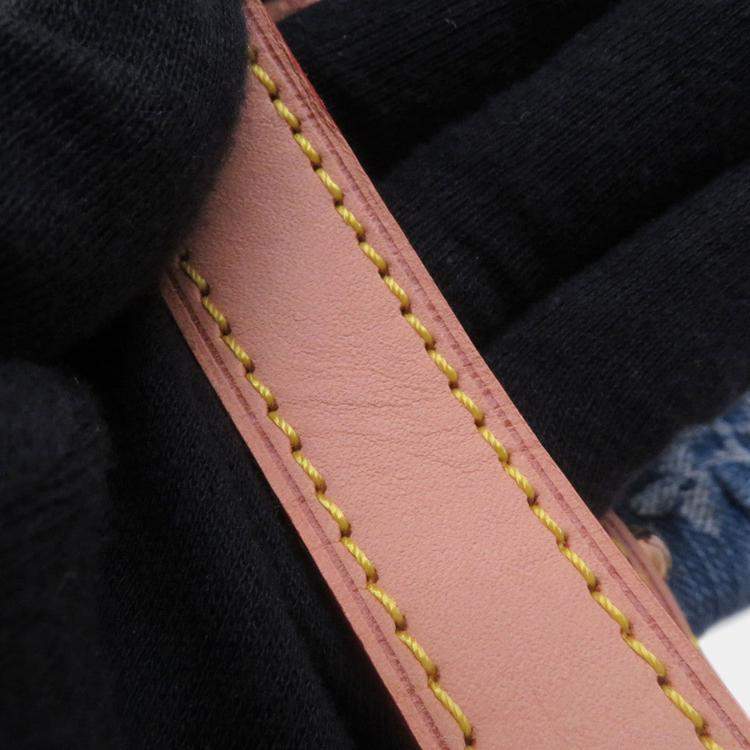 Pre Owned Louis Vuitton Sac Ad Blue/Yellow Monogram Denim Size Pm