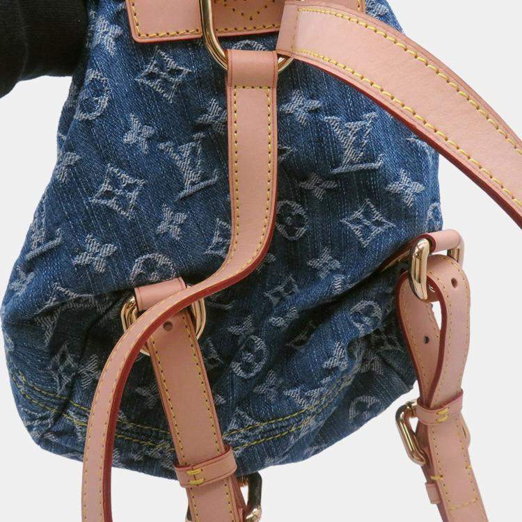 Pre Owned Louis Vuitton Sac Ad Blue/Yellow Monogram Denim Size Pm