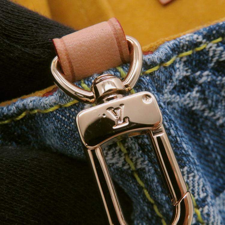 Pre Owned Louis Vuitton Sac Ad Blue/Yellow Monogram Denim Size Pm