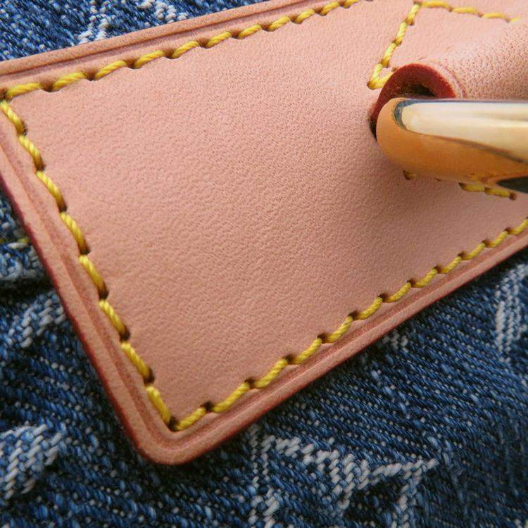 Pre Owned Louis Vuitton Sac Ad Blue/Yellow Monogram Denim Size Pm