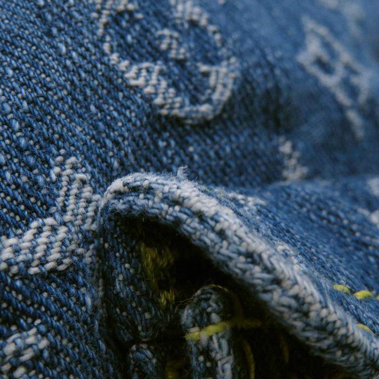 Pre Owned Louis Vuitton Sac Ad Blue/Yellow Monogram Denim Size Pm