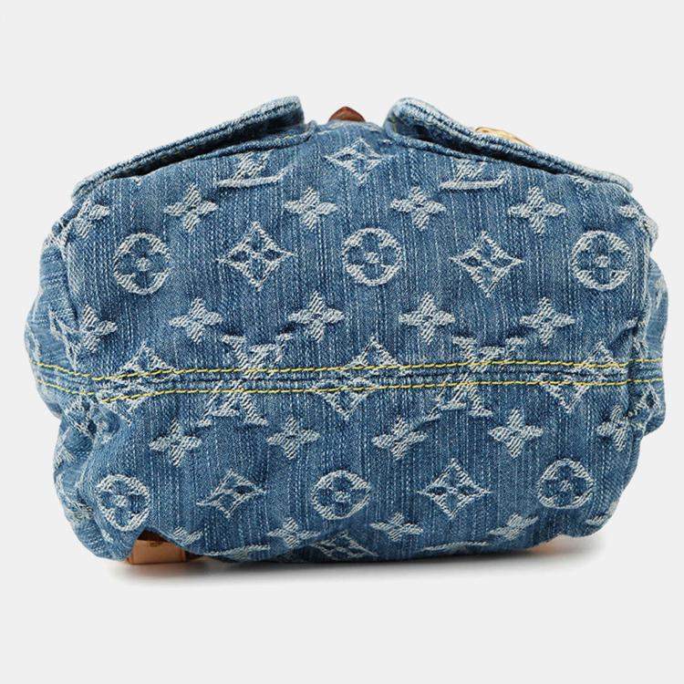Pre Owned Louis Vuitton Sac Ad Blue/Yellow Monogram Denim Size Pm