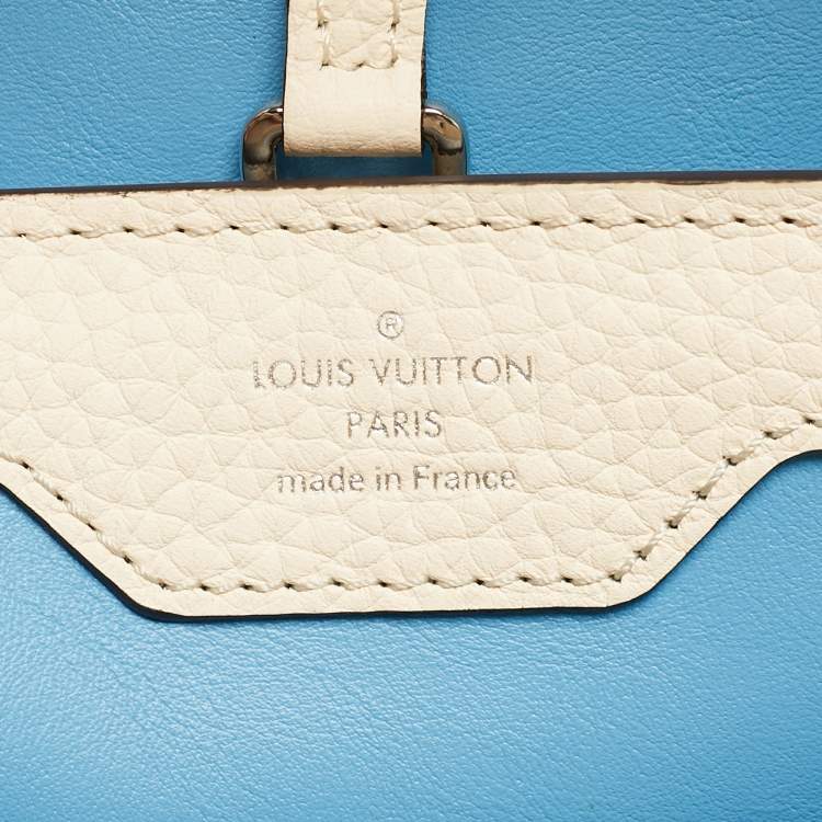 Pre Owned Louis Vuitton Ombre Blue Leather Capucines PM Bag