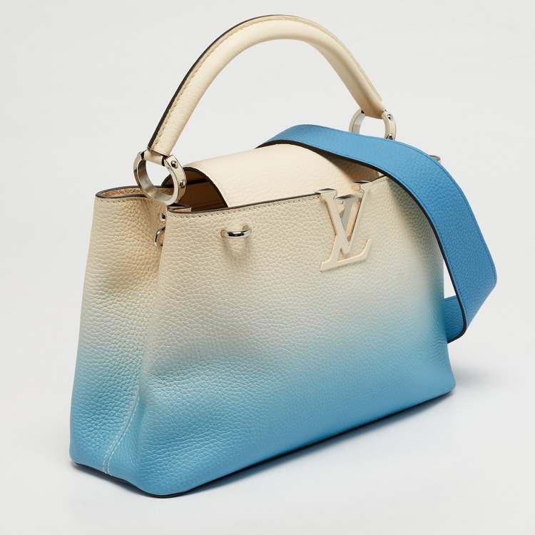 Pre Owned Louis Vuitton Ombre Blue Leather Capucines PM Bag