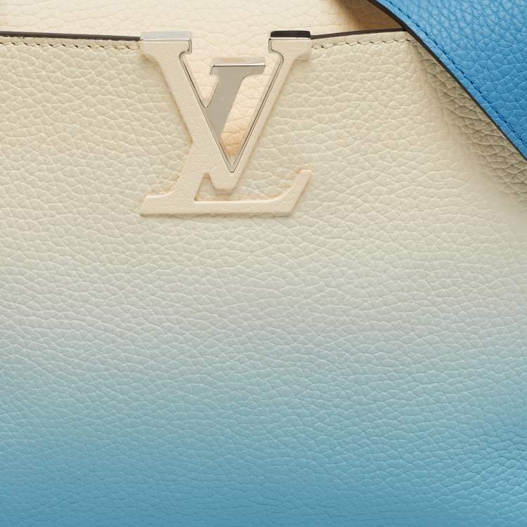 Pre Owned Louis Vuitton Ombre Blue Leather Capucines PM Bag