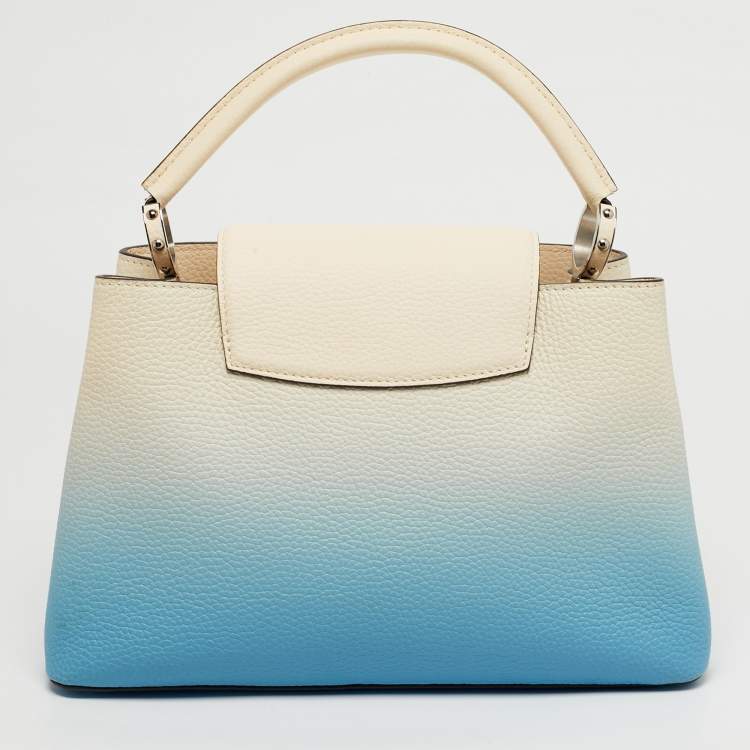 Pre Owned Louis Vuitton Ombre Blue Leather Capucines PM Bag