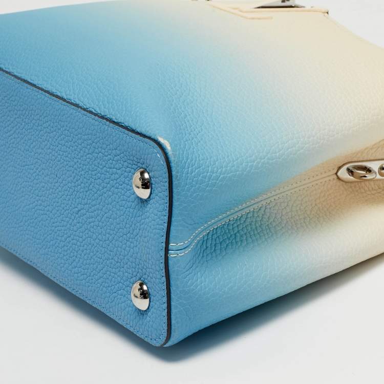 Pre Owned Louis Vuitton Ombre Blue Leather Capucines PM Bag