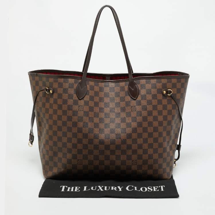 Pre Owned Louis Vuitton Damier Ebene Canvas Neverfull GM Bag