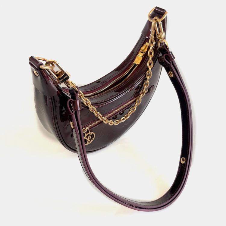Pre Owned Louis Vuitton Burgundy Vernis Monogram Loop Shoulder Bag