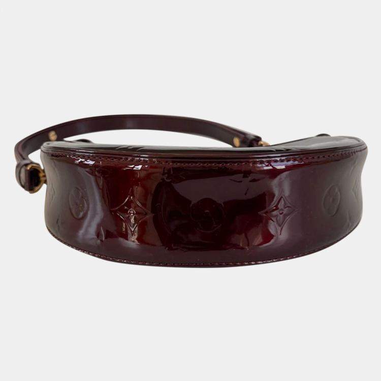 Pre Owned Louis Vuitton Burgundy Vernis Monogram Loop Shoulder Bag