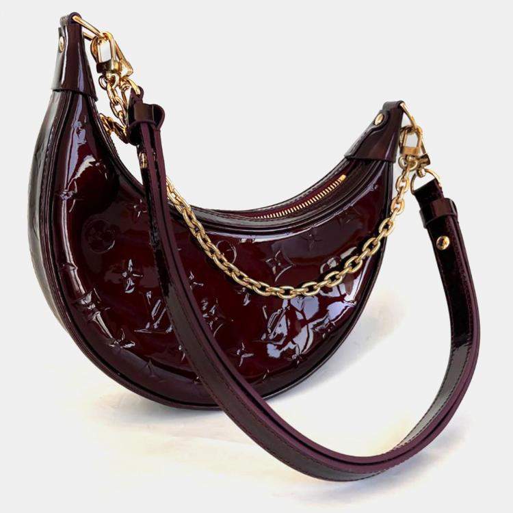 Pre Owned Louis Vuitton Burgundy Vernis Monogram Loop Shoulder Bag
