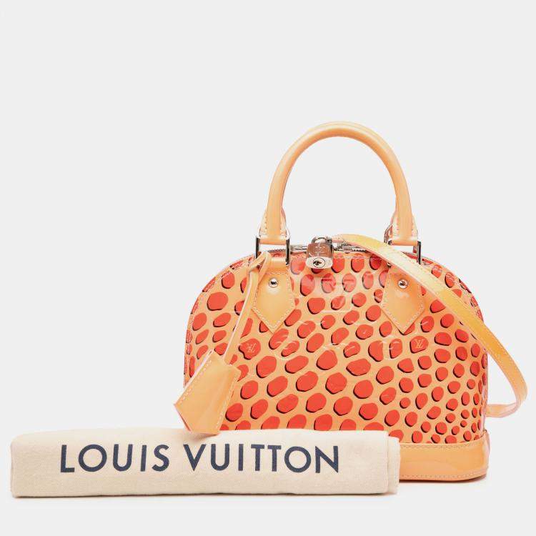 Pre Owned Louis Vuitton Orange Monogram Vernis Jungle Dots Alma BB