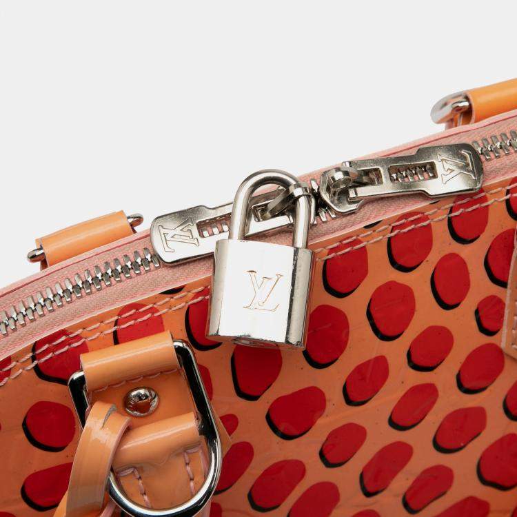 Pre Owned Louis Vuitton Orange Monogram Vernis Jungle Dots Alma BB