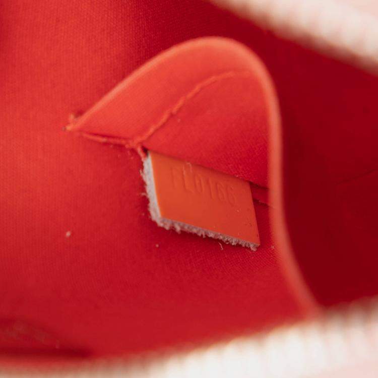 Pre Owned Louis Vuitton Orange Monogram Vernis Jungle Dots Alma BB