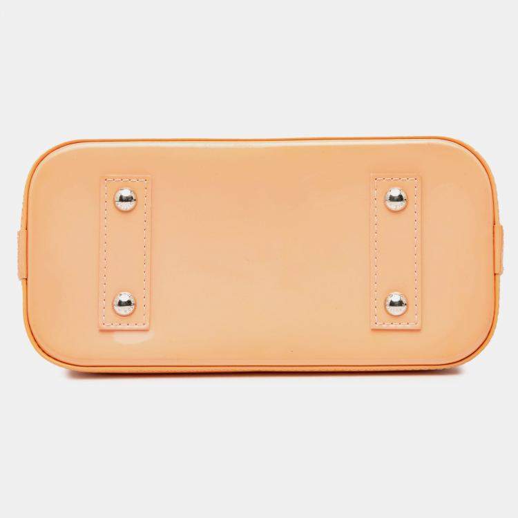 Pre Owned Louis Vuitton Orange Monogram Vernis Jungle Dots Alma BB