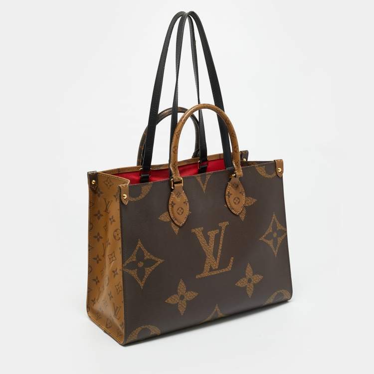 Pre Owned Louis Vuitton OnTheGo MM Reverse Monogram Canvas Giant Bag