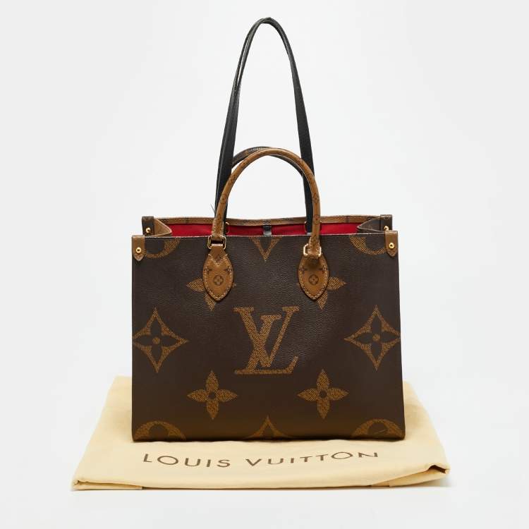 Pre Owned Louis Vuitton OnTheGo MM Reverse Monogram Canvas Giant Bag