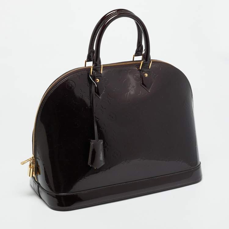 Pre Owned Louis Vuitton Alma GM Amarante Monogram Vernis Bag