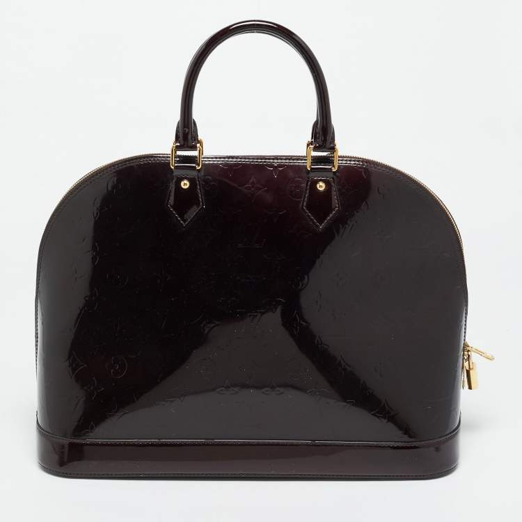 Pre Owned Louis Vuitton Alma GM Amarante Monogram Vernis Bag