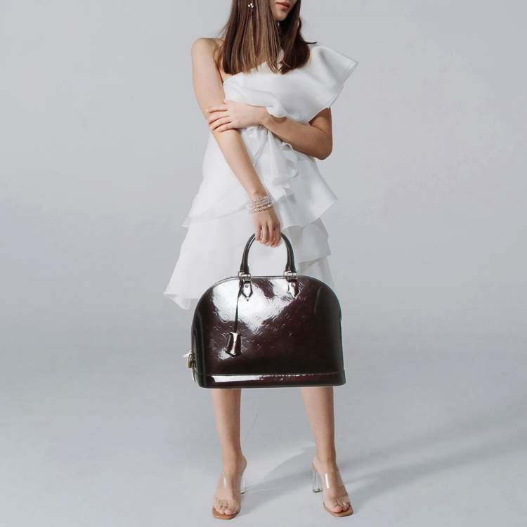 Pre Owned Louis Vuitton Alma GM Amarante Monogram Vernis Bag