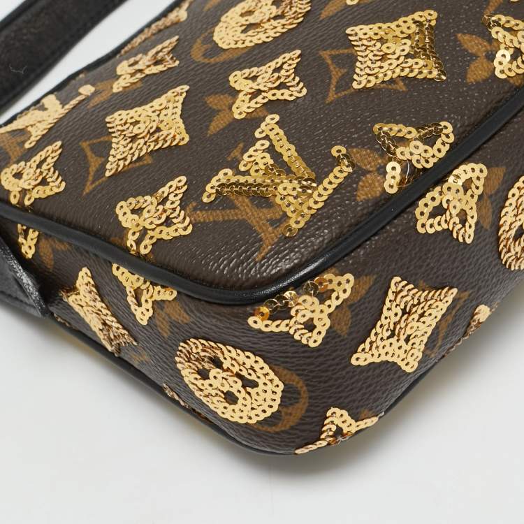 Pre Owned Louis Vuitton Pochette Accessoires Black Monogram Eclipse Sequins Bag