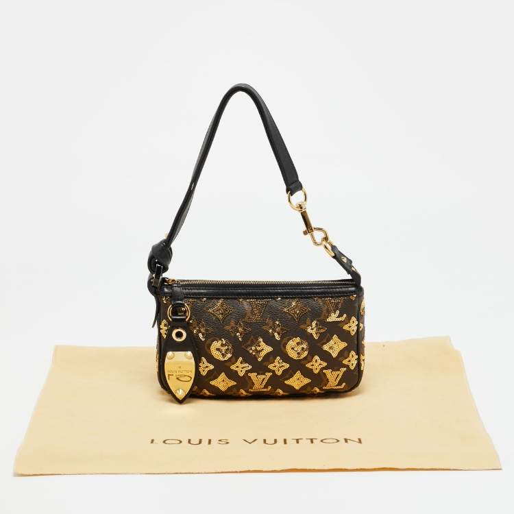Pre Owned Louis Vuitton Pochette Accessoires Black Monogram Eclipse Sequins Bag