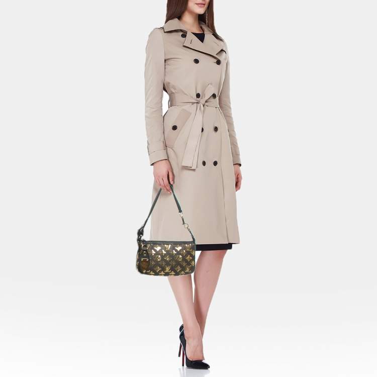 Pre Owned Louis Vuitton Pochette Accessoires Black Monogram Eclipse Sequins Bag