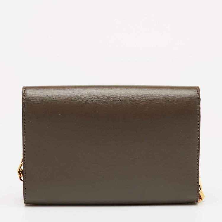 Pre Owned Louis Vuitton Brown Leather Chain Louise MM Bag