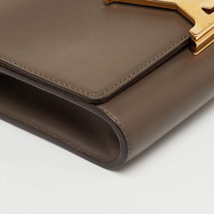 Pre Owned Louis Vuitton Brown Leather Chain Louise MM Bag