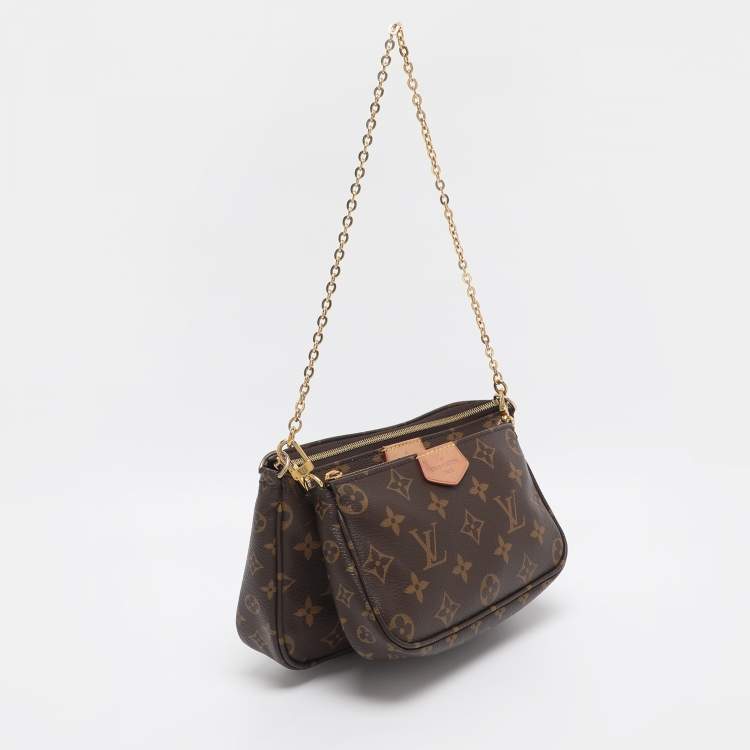 Pre Owned Louis Vuitton Multi Pochette Accessories Brown Monogram Canvas Bag